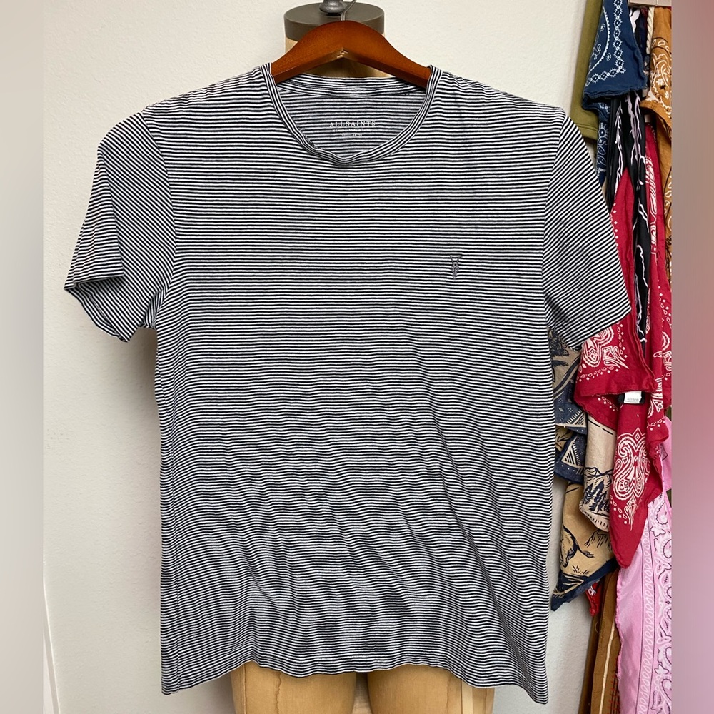 All saints striped black and white shirt